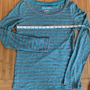 Aeropostale LS Knit Gray/Teal Stripe